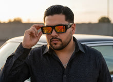 Classic Hardcore Biker Gangster Style LOCS SUNGLASSES X-Large Thick Black Frame - Gold Lens 91321