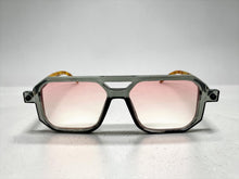 Classic Vintage Retro Luxury Hip Hop Style SUNGLASSES Square Gray Frame - Pink Lens E2036