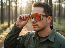 Military Tactical Hunting Fishing Wrap Around Safety SUNGLASSES Camouflage Frame - Gold Lens CAMO3