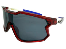 Oversized Sporty Wrap Around Style SUNGLASSES Large Red Patriotic USA Flag Frame 3737