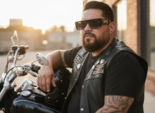 Classic Hardcore Biker Gangster Style LOCS SUNGLASSES X-Large Thick Black Frame - Dark Lens 91321
