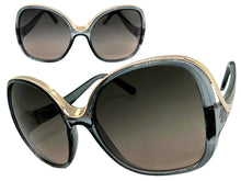 Oversized Exaggerated Vintage Retro Style SUNGLASSES Large Square Gray & Rose Gold Frame 30340