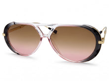 Classy Elegant Vintage Retro Aviator Style SUNGLASSES Large Pink & Gold Frame 2888
