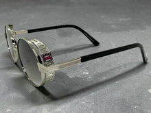 Classic Elegant Vintage Retro Style SUNGLASSES Oval Silver Frame - Gradient Lens 27740