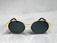 Classic Vintage Retro Luxury Hip Hop Rapper Style SUNGLASSES Oval Gold Frame - Dark Lens 27736