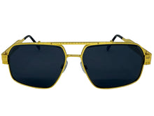 Classic Vintage Retro Luxury Hip Hop Rapper Style SUNGLASSES Square Gold Frame - Dark Lens E2206
