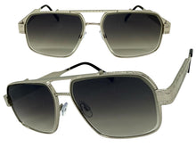 Classic Vintage Retro Luxury Hip Hop Rapper Style SUNGLASSES Square Silver Frame - Gradient Lens E2206