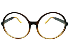 Oversized Vintage Retro Style Clear Lens EYEGLASSES X-Large Round Brown Frame 15032