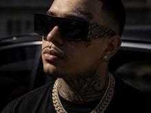 Classic Hardcore Biker Gangster Style LOCS SUNGLASSES Large Thick Black Frame - Dark Lens 91275