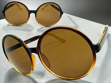 Oversized Classic Vintage Retro Style SUNGLASSES X-Large Round Brown Frame 15032