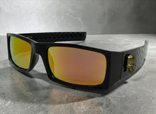 Classic Hardcore Gangster Biker Style Choppers SUNGLASSES Thick Black Frame - Gold Lens 6785