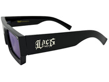 Classic Hardcore Biker Gangster Style LOCS SUNGLASSES X-Large Thick Black Frame - Blue Lens 91321