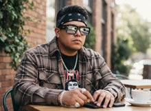 Classic Hardcore Biker Gangster Style LOCS SUNGLASSES X-Large Thick Black Frame - Chrome Lens 91321