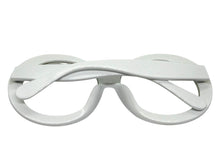 Oversized Vintage Retro Style Clear Lens EYEGLASSES X-Large Round White Frame E6009