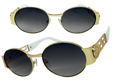 Classic Vintage Retro Luxury Hip Hop Rapper Style SUNGLASSES Oval Gold Frame - Gray Lens 27736