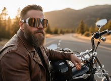 Classic Hardcore Biker Gangster Wrap Around LOCS SUNGLASSES Large White Frame - Chrome Lens 91202