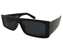 Classic Hardcore Biker Gangster Style SUNGLASSES Thick Rectangular Black Frame - Dark Lens 81019
