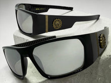 Classic Hardcore Gangster Biker Style Choppers SUNGLASSES Thick Black Frame - Silver Lens 6786
