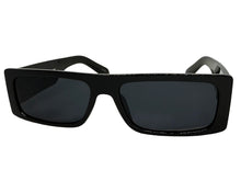 Classic Hardcore Biker Gangster Style SUNGLASSES Thick Rectangular Black Frame - Dark Lens 81019