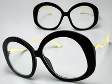 Oversized Vintage Retro Style Clear Lens EYEGLASSES Large Round Matte Black Frame 16020