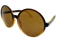 Oversized Classic Vintage Retro Style SUNGLASSES X-Large Round Brown Frame 15032