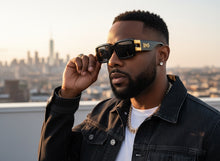 Classic Hardcore Biker Gangster Style LOCS SUNGLASSES Large Thick Black Frame - Dark Lens 91336