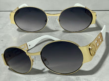 Classic Vintage Retro Luxury Hip Hop Rapper Style SUNGLASSES Oval Gold Frame - Gray Lens 27736