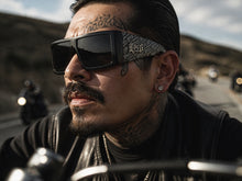 Classic Hardcore Biker Gangster Style LOCS SUNGLASSES Large Thick Black Frame - Dark Lens 91275