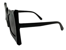 Oversized Exaggerated Vintage Retro Style SUNGLASSES Large Black Frame - Dark Lens 1091