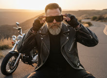 Classic Hardcore Biker Gangster Style SUNGLASSES Large Thick Black Frame - Dark Lens B0335