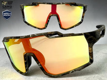Military Tactical Hunting Fishing Wrap Around Safety SUNGLASSES Camouflage Frame - Gold Lens CAMO3