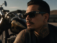 Classic Hardcore Biker Gangster Style LOCS SUNGLASSES Large Thick Black Frame - Dark Lens 91212