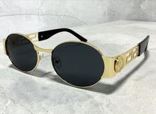 Classic Vintage Retro Luxury Hip Hop Rapper Style SUNGLASSES Oval Gold Frame - Dark Lens 27736