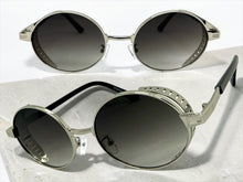 Classic Elegant Vintage Retro Style SUNGLASSES Oval Silver Frame - Gradient Lens 27740