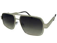Classic Vintage Retro Luxury Hip Hop Rapper Style SUNGLASSES Square Silver Frame - Gradient Lens E2206