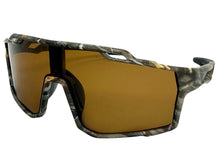 Military Tactical Hunting Fishing Wrap Around Safety SUNGLASSES Large Camouflage Frame - Brown Lens CAMO3