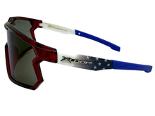 Oversized Sporty Wrap Around Style SUNGLASSES Large Red Patriotic USA Flag Frame 3737