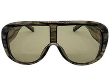 Oversized Modern Retro Shield Style SUNGLASSES Thick Gray Frame - Gray Lens 2466