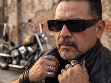Classic Hardcore Biker Gangster Style SUNGLASSES Thick Rectangular Black Frame - Dark Lens 81019