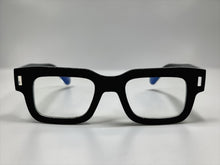 Classic Vintage Retro Style EYEGLASSES Blue Light Black Clear Lens - Thick Square Black Frame 80844