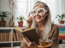Oversized Vintage Retro Style Clear Lens EYEGLASSES X-Large Round White Frame E6009
