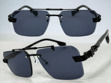 Classy Elegant Luxury Hip Hop Rapper Style SUNGLASSES Black Frame - Black Cross & Fleur De Lis 27774
