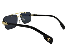 Classy Elegant Luxury Hip Hop Rapper Style SUNGLASSES Gold & Black Frame - Gold Cross & Fleur De Lis 27774