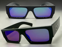 Classic Hardcore Biker Gangster Style LOCS SUNGLASSES X-Large Thick Black Frame - Green Lens 91321