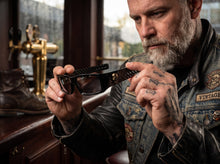 Classic Hardcore Gangster Biker Style Choppers SUNGLASSES Thick Black Frame - Silver Lens 6785
