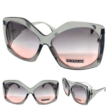 Oversized Vintage Retro Style SUNGLASSES Huge Gray Frame 9862