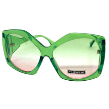 Oversized Vintage Retro Style SUNGLASSES Huge Green Frame 9862