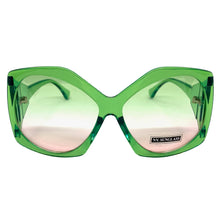 Oversized Vintage Retro Style SUNGLASSES Huge Green Frame 9862