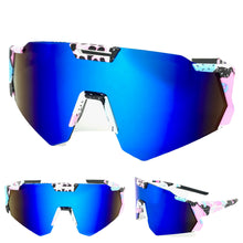 Oversized Retro Sporty Wrap Around Style SUNGLASSES Large Graffiti Frame 80384