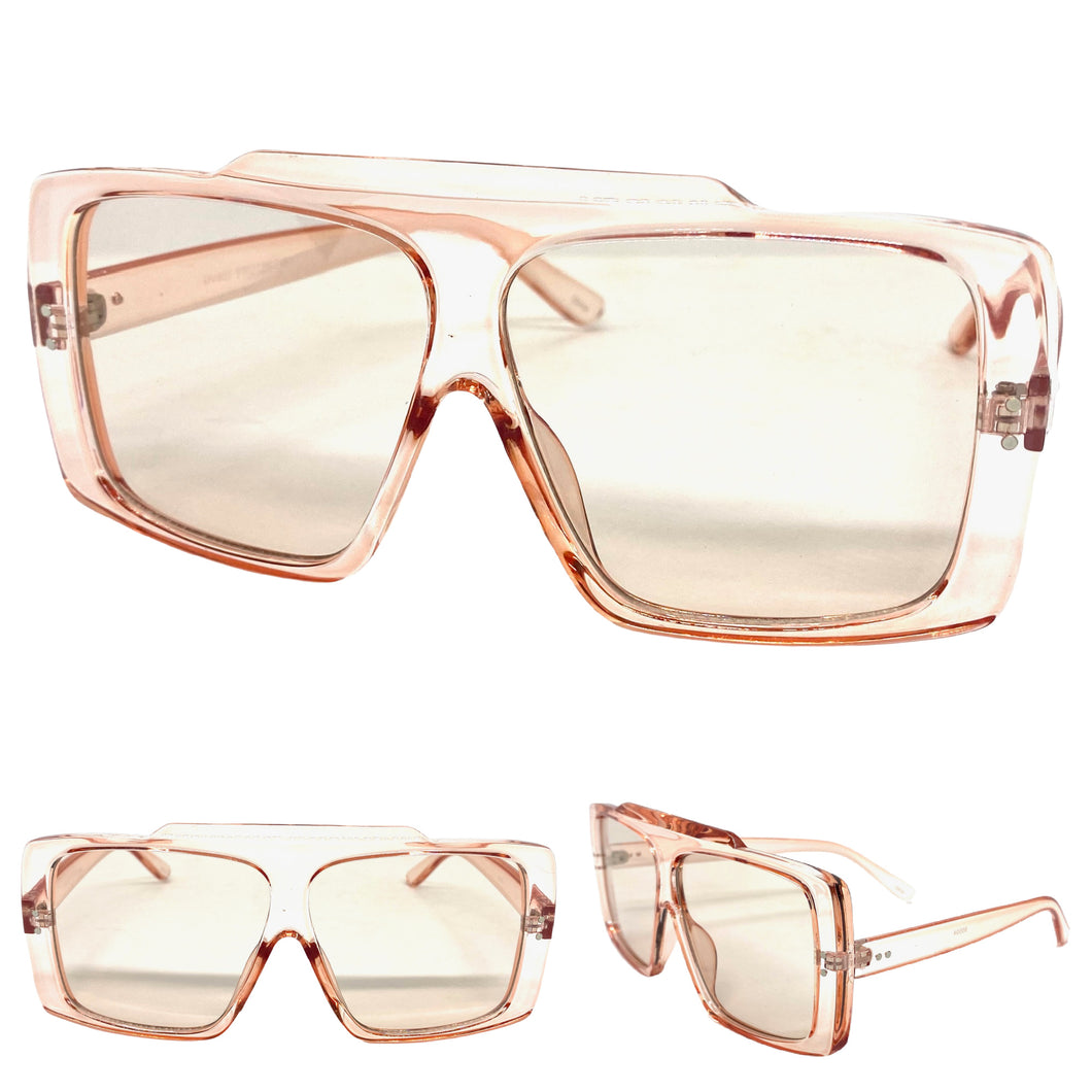 Classic Vintage Retro Style SUNGLASSES Large Pink Frame 80504